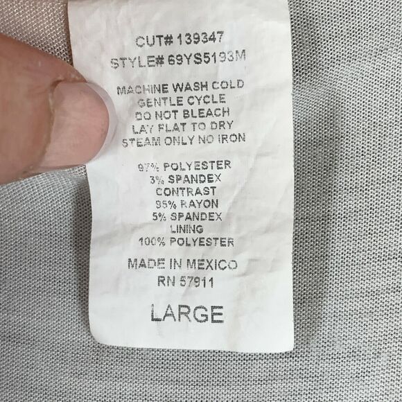 Rendezvous Crochet Knit Tank Top L Cream Ivory Triangles Stretch Sheer - Picture 5 of 6